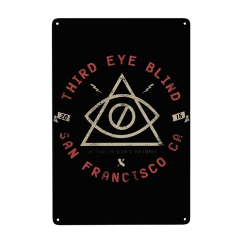 EDFRIDE Metall-Blechschild, 30,3 x 30,5 cm, Motiv: "Third Eye" Rock Blind Band, Wandkunst, Dekorschilder für Bar, Zuhause, Wohnzimmer, Zuhause, Metallposter von EDFRIDE