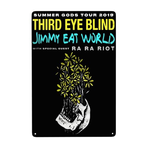 EDFRIDE Metall-Blechschild, 30,3 x 30,5 cm, "Third Eye" Rock Blind Band, Wandkunst, Dekorschilder für Bar, Zuhause, Wohnzimmer, Zuhause, Metallposter von EDFRIDE