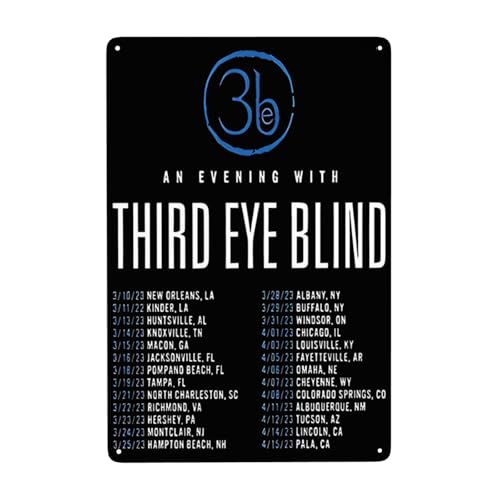 EDFRIDE Metall-Blechschild, 30,3 x 30,5 cm, "Third Eye" Rock Blind Band, Wandkunst, Dekorschilder für Bar, Zuhause, Wohnzimmer, Zuhause, Metallposter von EDFRIDE