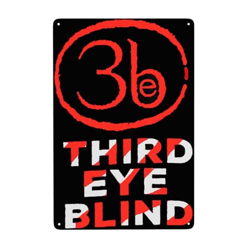EDFRIDE Metall-Blechschild, 30,3 x 30,5 cm, "Third Eye" Rock Blind Band, Wandkunst, Dekorschilder für Bar, Zuhause, Wohnzimmer, Zuhause, Metallposter von EDFRIDE