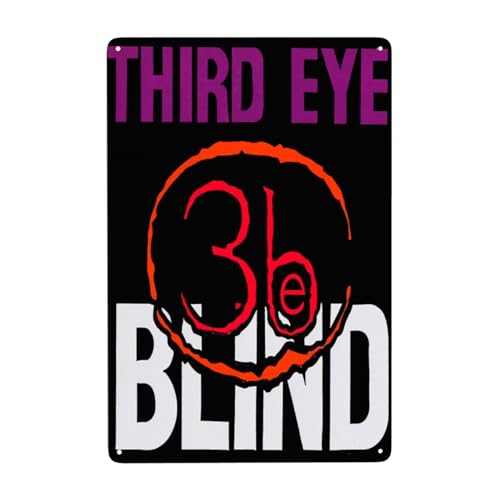 EDFRIDE Metall-Blechschild, 30,3 x 30,5 cm, "Third Eye" Rock Blind Band, Wandkunst, Dekorschilder für Bar, Zuhause, Wohnzimmer, Zuhause, Metallposter von EDFRIDE