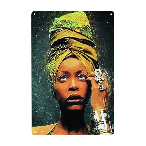 EDFRIDE Metall-Blechschild, Erykah-Musik, Badu, Wandkunst, Dekor-Schilder für Bar, Zuhause, Wohnzimmer, Zuhause, Metallposter, 20,3 x 30,5 cm von EDFRIDE