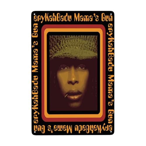 EDFRIDE Metall-Blechschild, Erykah-Musik, Badu, Wandkunst, Dekor-Schilder für Bar, Zuhause, Wohnzimmer, Zuhause, Metallposter, 20,3 x 30,5 cm von EDFRIDE