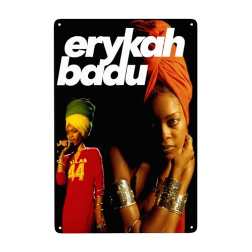 EDFRIDE Metall-Blechschild, Erykah-Musik, Badu, Wandkunst, Dekor-Schilder für Bar, Zuhause, Wohnzimmer, Zuhause, Metallposter, 20,3 x 30,5 cm von EDFRIDE