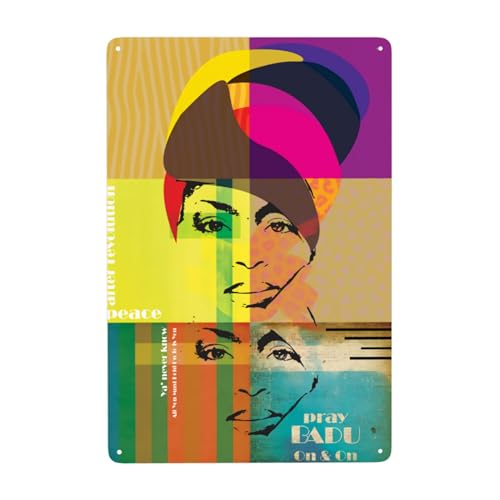 EDFRIDE Metall-Blechschild, Erykah-Musik, Badu, Wandkunst, Dekor-Schilder für Bar, Zuhause, Wohnzimmer, Zuhause, Metallposter, 20,3 x 30,5 cm von EDFRIDE