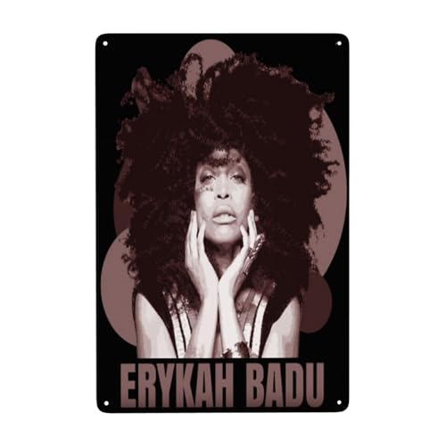 EDFRIDE Metall-Blechschild, Erykah-Musik, Badu, Wandkunst, Dekor-Schilder für Bar, Zuhause, Wohnzimmer, Zuhause, Metallposter, 20,3 x 30,5 cm von EDFRIDE
