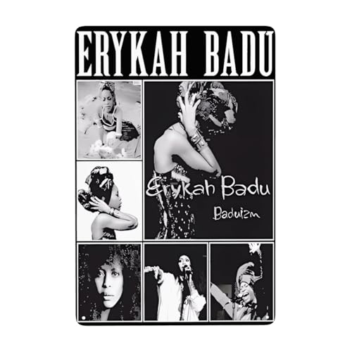 EDFRIDE Metall-Blechschild, Erykah-Musik, Badu, Wandkunst, Dekor-Schilder für Bar, Zuhause, Wohnzimmer, Zuhause, Metallposter, 20,3 x 30,5 cm von EDFRIDE