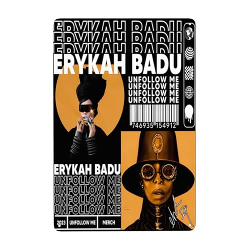 EDFRIDE Metall-Blechschild, Erykah-Musik, Badu, Wandkunst, Dekoschilder für Bar, Zuhause, Wohnzimmer, Zuhause, Metallposter, 20,3 x 30,5 cm von EDFRIDE