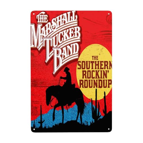 EDFRIDE Metall-Blechschild "The Marshall Rock Tucker Band", Wandkunst, Dekoschilder für Bar, Zuhause, Wohnzimmer, Zuhause, Metallposter, 20,3 x 30,5 cm, Weiß von EDFRIDE
