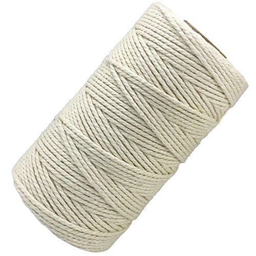 EDGEAM Baumwollseil, natürlich, langlebig, für Etiketten, Wurstherstellung, Geschenkverpackung, Basteln, Gartenarbeit (100 m, Ecru) von EDGEAM