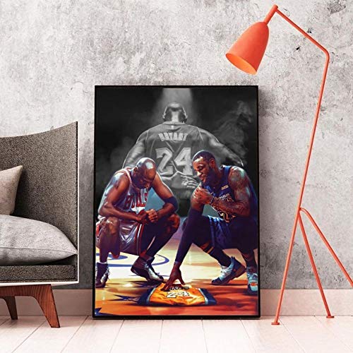 EDGIFT2 Michael Jordan Kobe Bryant Lebron James Hochwertiges NBA-Poster NBA-Stars Legende Wohnkultur Wohnzimmer für Jungen Wandaufkleber 60X80cm 24x32 Zoll ohne Rahmen von EDGIFT2