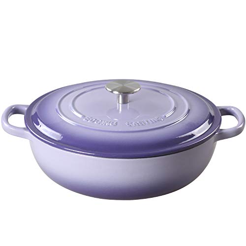 EDGING CASTING Schmortopf aus emailliertem Gusseisen, flach, mit Doppelgriff, 3,8 l, Violett EDGING CASTING Schmortopf aus emailliertem Gusseisen, flach, mit Doppelgriff, 3,8 l, Violett von EDGING CASTING