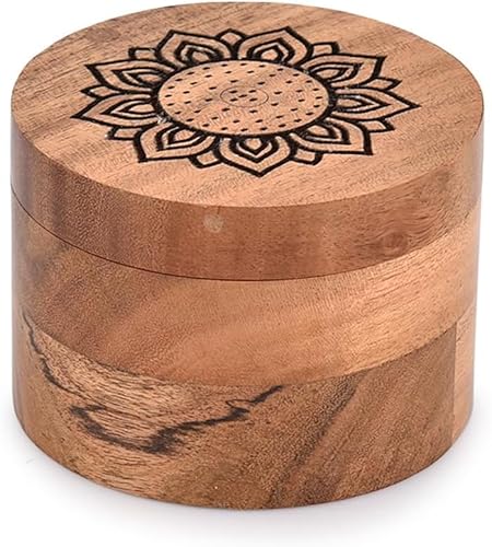 EDHAS Dekorative Urnen runde Form - schöne Blume graviert für menschliche Asche Erwachsene Männer/Frauen - dekorative Urnen (8,9 x 8,9 x 6,3 cm) von EDHAS