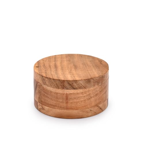 EDHAS Salz und Pfeffer – 2 Fächer, Drehdeckel mit Magnet, um trockene Küchengewürze aufzubewahren (12,06 x 12,06 x 6,35 cm) von EDHAS