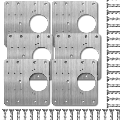EDIBAZZAR Set mit 6 Scharnier-Reparaturplatten 9x9 cm für Möbeltüren EDIBAZZAR Set mit 6 Scharnier-Reparaturplatten 9x9 cm für Möbeltüren von EDIBAZZAR