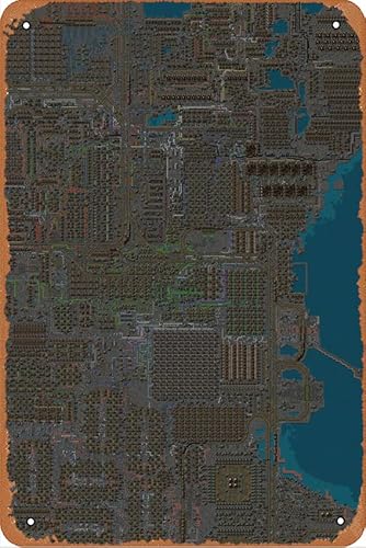 Factorio Spaghetti Factorio Blechschild Blechschild Metallschild Vintage Metallposter Cafés Büro Spiel Club Bar Home Wanddekoration 20,3 x 30,5 cm von EDISAXE