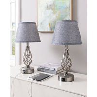 2er Set led Nachttischlampe mit usb a+c, Touch dimmbar, inkl. Leuchtmittel - Edishine von EDISHINE