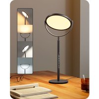 EDISHINE 55cm LED Tischlampe, 300° drehbares LED-Panel, Touch Dimmbar mit 5 Helligkeitsstufen & 4 Farbtemperaturen(2700K-6500K), Nachtmodus & Timer, von EDISHINE