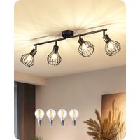 EDISHINE Deckenstrahler 4 Flammig, Deckenleuchte Schwenkbar 340° mit Metallgitter-Lampenschirm, inkl. 4 G45-Lampen EDISHINE Deckenstrahler 4 Flammig, Deckenleuchte Schwenkbar 340° mit Metallgitter-Lampenschirm, inkl. 4 G45-Lampen von EDISHINE