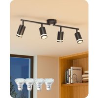EDISHINE Deckenstrahler 4 Flammig Schwarz, LED Deckenleuchte Schwenkbar 340°, inkl. 4 GU10-Lampen 3000K EDISHINE Deckenstrahler 4 Flammig Schwarz, LED Deckenleuchte Schwenkbar 340°, inkl. 4 GU10-Lampen 3000K von EDISHINE