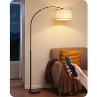 EDISHINE Dimmbar Bogenlampe, E27 Stehlampe mit LED-Glühbirne & Fernbedienung, Stufenlos dimmbar & Farbtemperature (2700K-6000K) , 143-176cm von EDISHINE