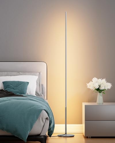 EDISHINE LED Stehlampe Dimmbar, Stehlampe Wohnzimmer, 3000K warmweiß, Stehleuchte Modern mit Fußschalter, 146cm Lichtsäule für Wohnzimmer, Schlafzimmer und Büro von EDISHINE