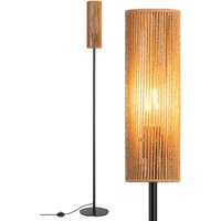EDISHINE LED Stehleuchte mit Lampenschirm aus gewebtem Seil, Stehlampe vintage 2700K warmweiß, Höhe 165 cm, Boho Stehlampe E27 für Schlafzimmer, von EDISHINE