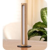 EDISHINE LED Tischlampe Holz, Nachttischlampe Touch Dimmbar, Speicherfunktion, 3 Farbtemperaturen (3000K-4500K-6000K), Zylindrisch von EDISHINE