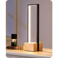 EDISHINE LED Tischlampe aus Holz, Touch Dimmbar & Memory-Funktion, 3 Farbtemperaturen (3000K-4500K-6000K), 350 Lumen von EDISHINE