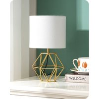 EDISHINE Nachttischlampe, 2700K LED-Glühbirne, E14 Leuchtmittel, H29cm, Vintage Tischleuchte, für Schlafzimmer, Wohnzimmer, Weiß & Gold EDISHINE Nachttischlampe, 2700K LED-Glühbirne, E14 Leuchtmittel, H29cm, Vintage Tischleuchte, für Schlafzimmer, Wohnzimmer, Weiß & Gold von EDISHINE