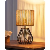 EDISHINE Tischlampe Wohnzimmer, E14 Nachttischlampe Vintage für Schlafzimmer, 29 cm, inkl. 4W LED-Leuchtmittel, 2700K Warmweiß, Boho Tischleuchte mit EDISHINE Tischlampe Wohnzimmer, E14 Nachttischlampe Vintage für Schlafzimmer, 29 cm, inkl. 4W LED-Leuchtmittel, 2700K Warmweiß, Boho Tischleuchte mit von EDISHINE