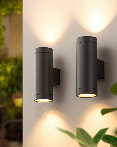 EDISHINE Up and Down Aussenleuchte, Anthrazite Wandleuchte Aussen 2er, IP44 Wasserdichte Wandlampe, Aussenbeleuchtung Hauswand, Terrassenbeleuchtung, Balkon Lampe, Modern, ohne Leuchtmittel EDISHINE Up and Down Aussenleuchte, Anthrazite Wandleuchte Aussen 2er, IP44 Wasserdichte Wandlampe, Aussenbeleuchtung Hauswand, Terrassenbeleuchtung, Balkon Lampe, Modern, ohne Leuchtmittel von EDISHINE