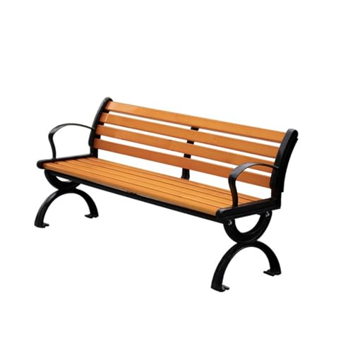 EDLE Parkstuhl im Freien, Bank aus massivem Holz, Sitzgelegenheiten im Freien, Reihenstuhl, Stuhl mit Plaza-Rückenlehne, Lange Bank (CH : 120cm/47.2inch) von EDLE