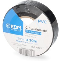 EDM - Isolierband 20m x 19mm schwarz 47017 von EDM