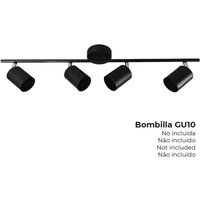 Regleta 4 elementos color negro GU-10 von EDM