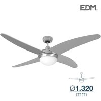 EDM - Deckenventilator caspio silber/nickel Modell Leistung: 60w Flügel: ø132cm mit Fernbedienung von EDM