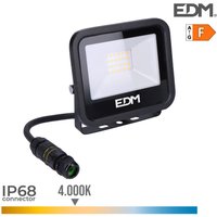 E3/70406 Foco Proyector Led 20W 1520Lm 4000K Luz Dia Black Series 12,4X10,6X2,8Cm Edm von EDM