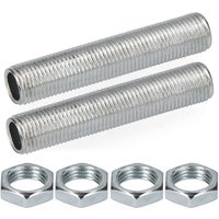 Hepoluz - 30 mm Gewinde mit Mutter (2 Gewinde und 4 Muttern) verpackt von HEPOLUZ