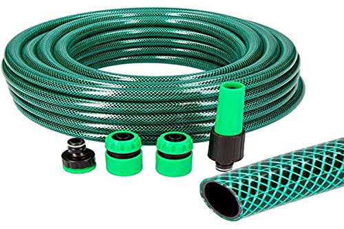 EDM 74068 Gartenschlauch-Set Basic Line mit Ø INT 15 x EXT 19 mm (5/8 Zoll) + Zubehör, 10 m, 6 Stück von EDM