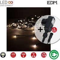 Vorhang mit Programmierer easy-connect 2x1m 10 Streifen 100 leds white warm EDM von EDM