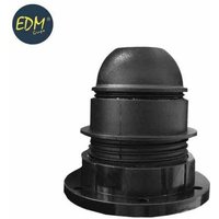 EDM - Lampenfassung mit Halbgewinde e-27 + Unterlegscheibe schwarz von EDM