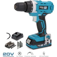 Koma Tools Bohrschrauber-Aktenkoffer-Set mit 40 Zubehörteilen, 20 v, mit Akku und Ladegerät von EDM