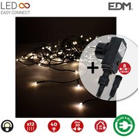 EDM - Vorhang Eiszapfen mit easy-connect Programmierer 2x0,5m 12 Streifen 40 leds white warm von EDM
