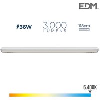 EDM - Wasserdichtes LED-Lichtband ip65 36w 3000lm 6500k Kaltlicht 8,6x118x6,6cm von EDM