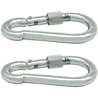 Feuerwehrkarabiner mit Sicherheitsverschluss 'MSQ02' 60x30x6mm aus verzinktem Stahl (2 Stück) von EDM