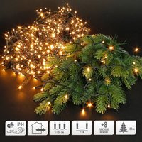 Led Cluster Lichterkette 11m mit 560 LEDs Warmweiß, 3m Stromkabel, IP44, Clusterlichterkette Büschellichterkette für Weihnachten Weihnachtsbaum von ECD GERMANY