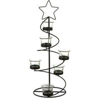 Kerzenständer - Weihnachtsbaum - Schwarz - 47x17cm Kerzenständer - Weihnachtsbaum - Schwarz - 47x17cm von EDM