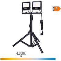 EDM - led Strahler mit Stativ, 2x30W, 2x2370lm, 4000K, Tageslicht, Black Series 70415 von EDM