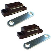 Magnetverschluss 'IM02' 42x18x13mm aus Edelstahl und braunem abs (2 Stück, inkl. Schrauben) von EDM