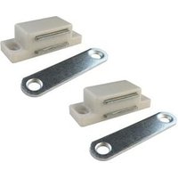Magnetverschluss 'IM02' 42x18x13mm aus Edelstahl und weißem abs (2 Stück, inkl. Schrauben) von EDM